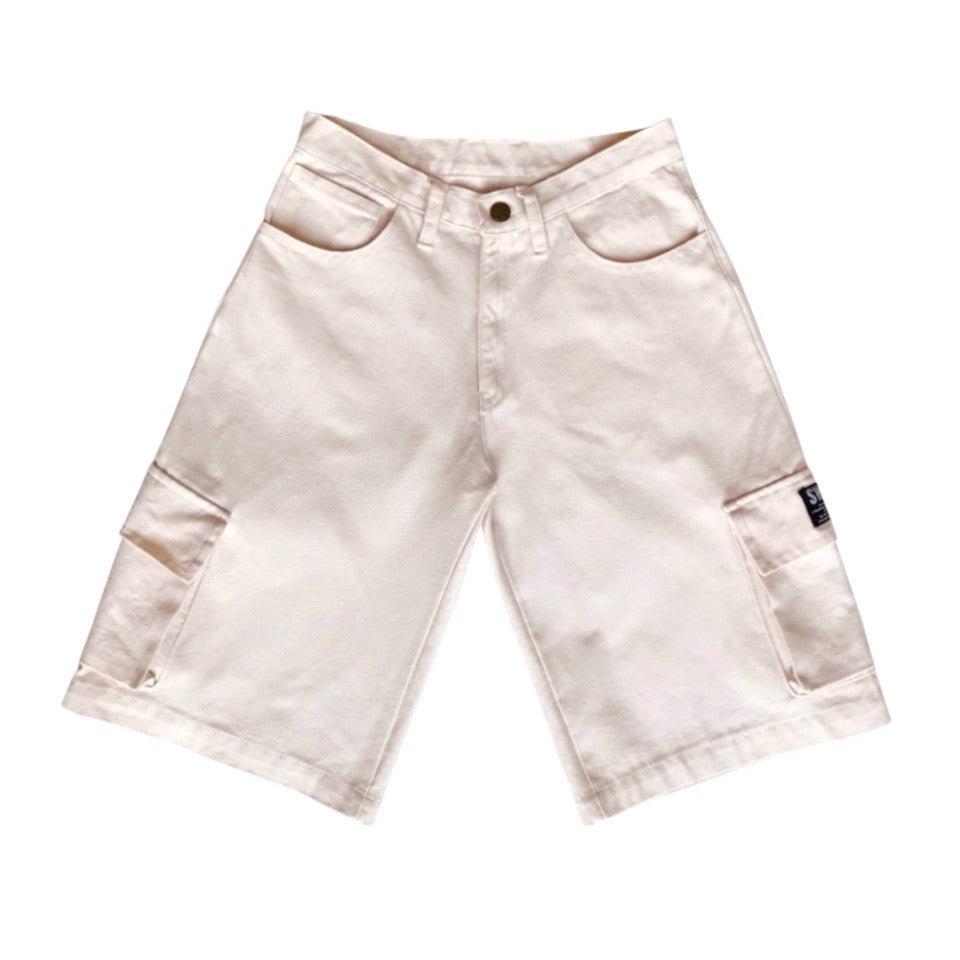 Bermuda Cargo Shorts- CREAM