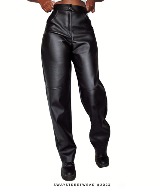 PU Leather Pants- BLACK